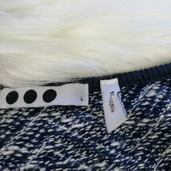 Three Dots 3/4 Sleeve Navy Blue Blouse Size L - Picture 2 of 6